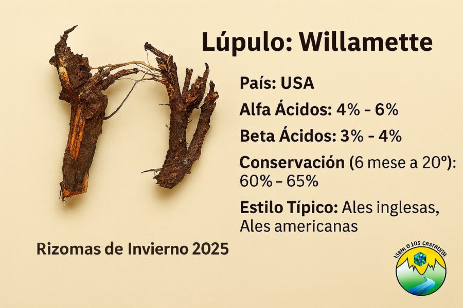 Rizoma de Lúpulo Willamette